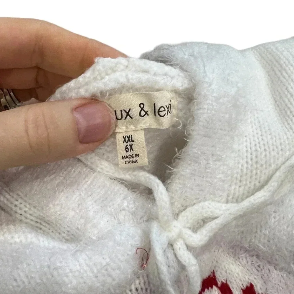 Margaux & Lexi Red Snowflake Fizzy Sweater Dress 6X